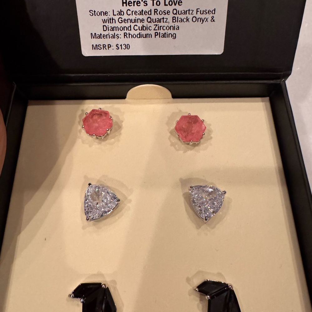 Elegant Rose Quartz and Diamond Earrings